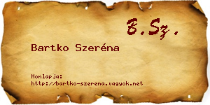 Bartko Szeréna névjegykártya